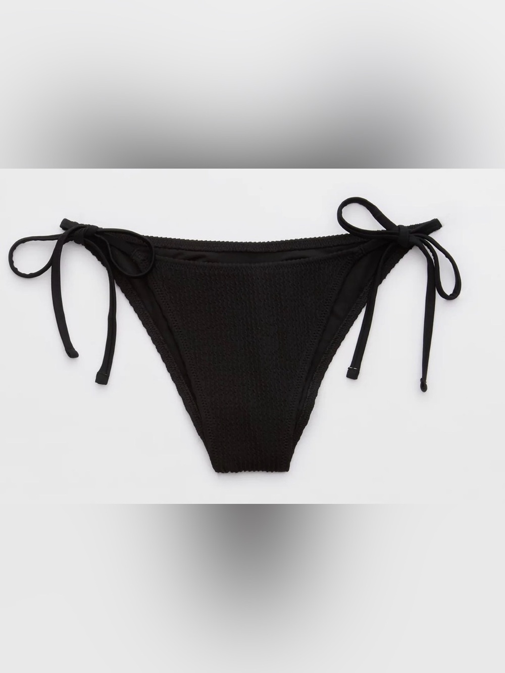 NWT Aerie Crinkle Cheekiest Tie Bikini Bottom in Black - Size M